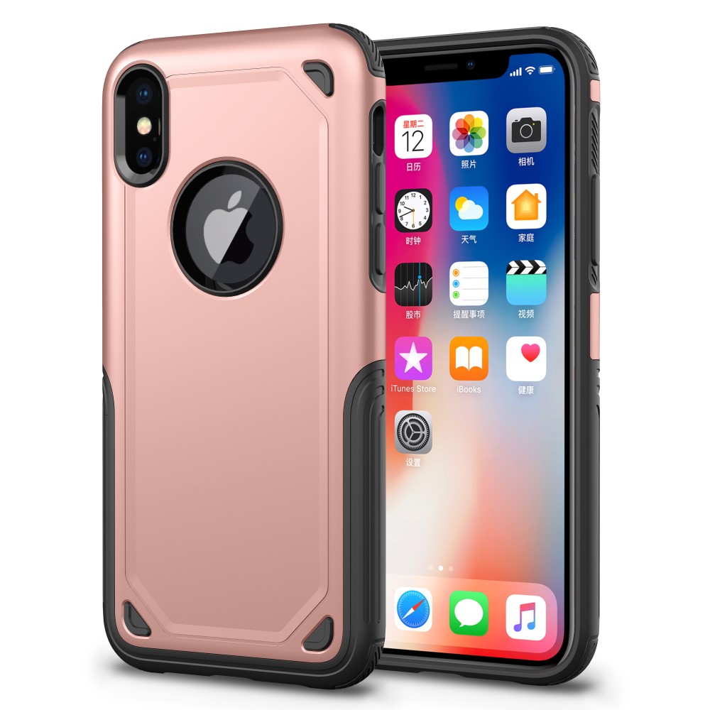 Köp Rugged Armor Skal till Apple iPhone XS X Rose Gold